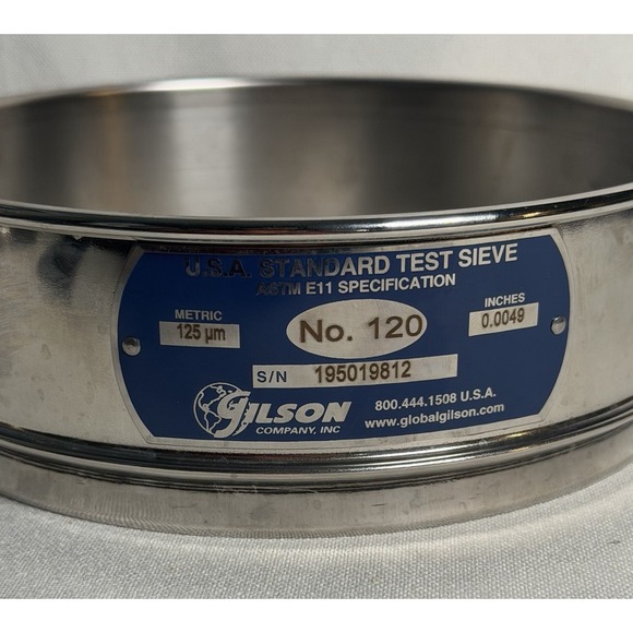 Gilson Other - Gilson 8" Stainless Test Sieve No. 120 125µm ASTM E11 Lab Grade - MINT MESH COND